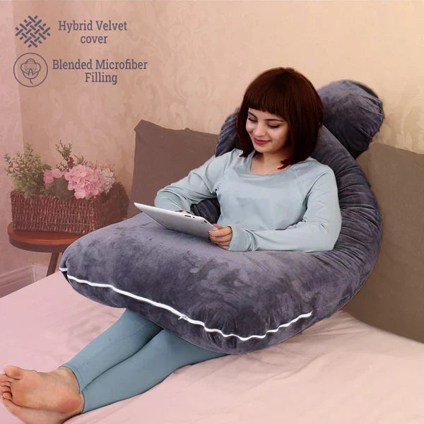 Premium U Shape Pregnancy Pillow (With Velour Cover)