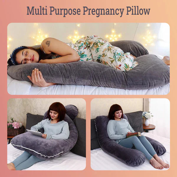 Premium U Shape Pregnancy Pillow (With Velour Cover)