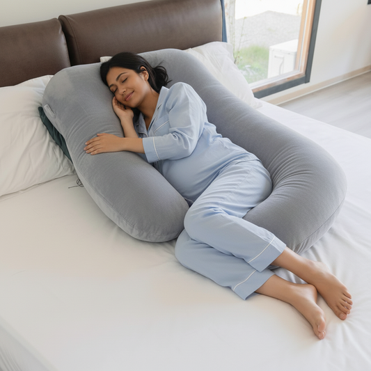 Premium G Shape Pregnancy Pillow (With Velour Cover)