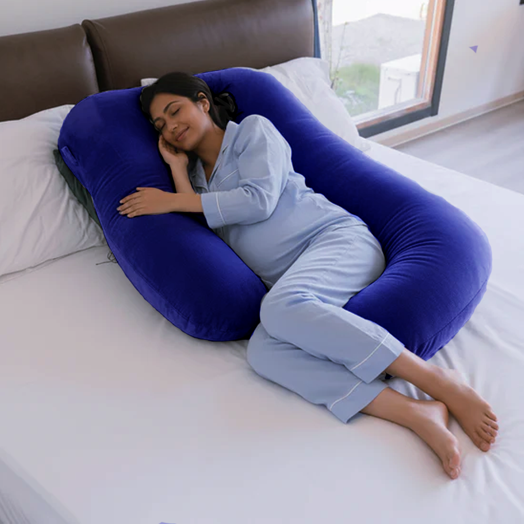 Premium G Shape Pregnancy Pillow (With Velour Cover)
