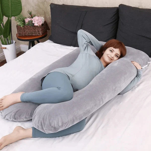 Premium U Shape Pregnancy Pillow (With Velvet Cover)