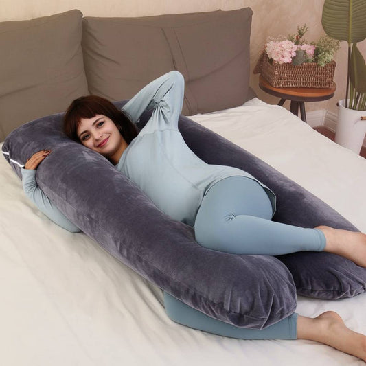 Premium U Shape Pregnancy Pillow (With Velour Cover)