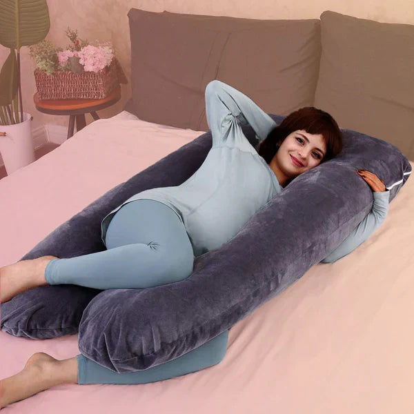 Premium U Shape Pregnancy Pillow (With Velour Cover)