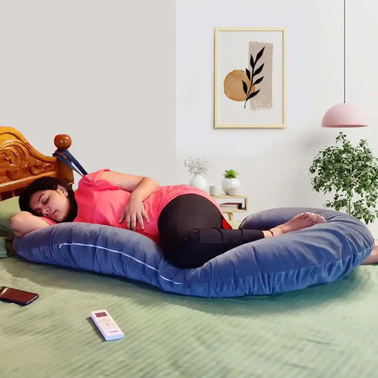 Premium C Shape Pregnancy Pillow (With Velvet Cover)