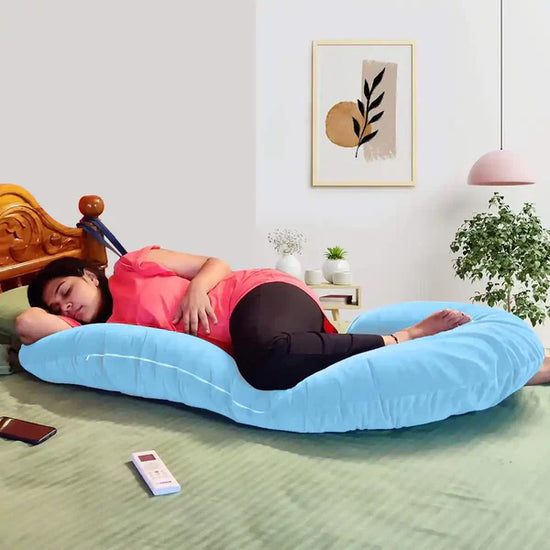 Premium C Shape Pregnancy Pillow (With Velvet Cover)