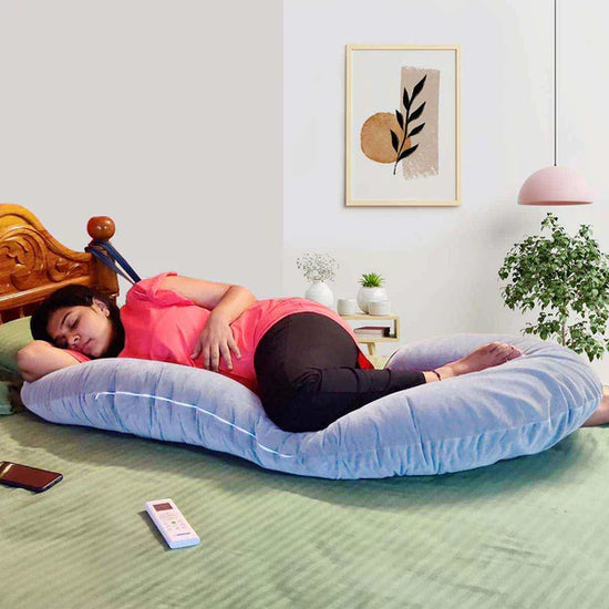 Premium C Shape Pregnancy Pillow (With Velvet Cover)