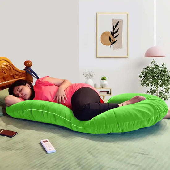 Premium C Shape Pregnancy Pillow (With Velvet Cover)