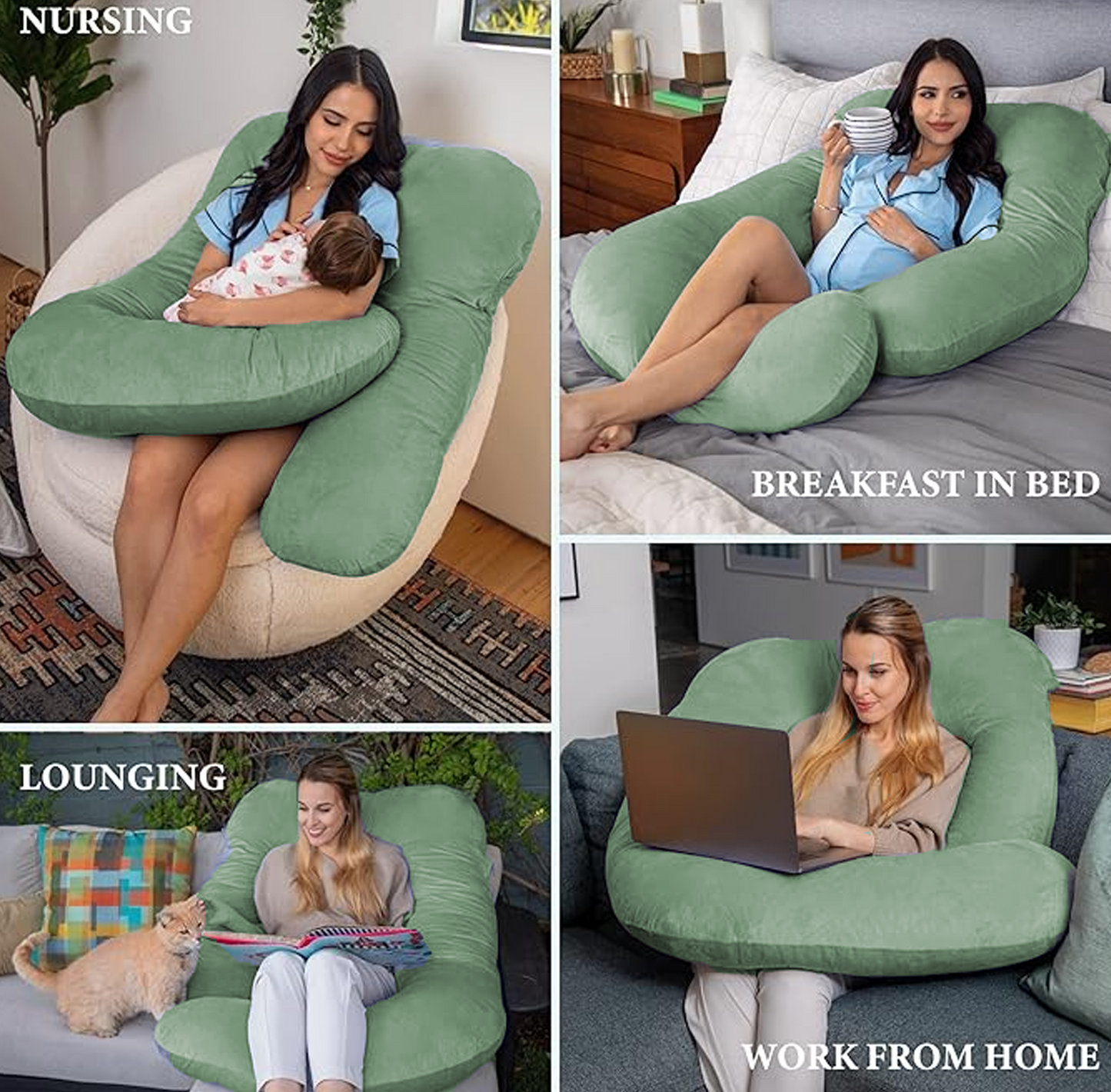 Luxury Cozy Plush G Shape Pregnancy Pillow XL Size