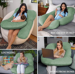 Luxury Cozy Plush G Shape Pregnancy Pillow XL Size