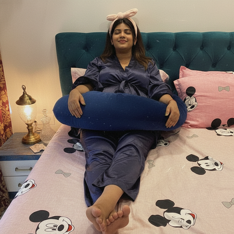 Premium C Shape Pregnancy Pillow (With Velour Cover)